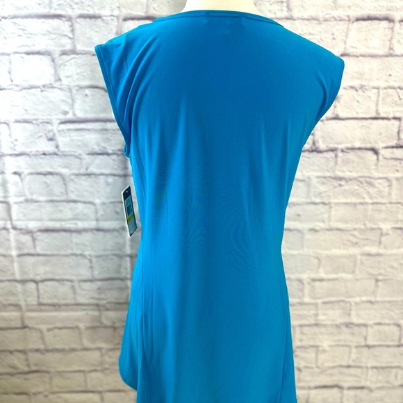 Chaus New York‎ Zip Shoulder Capri Blue Tunic Tank Top – Size M NWT - Picture 3 of 10